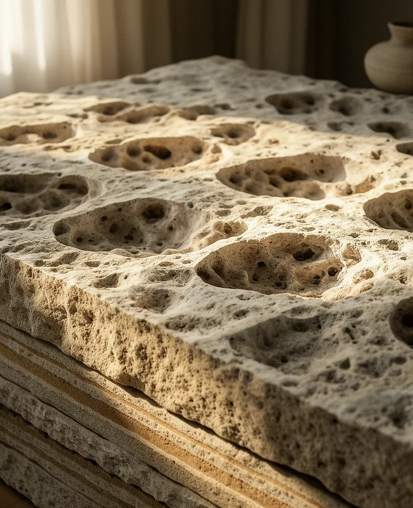 Textural depth of limestone